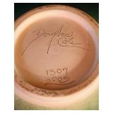 Beautiful Green Shallow Pottery Dish by Douglas Cole