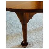 Solid Vintage Wood Round Coffee Table with Carved Legs