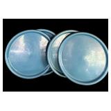 Vintage Round Blue Plastic Trays