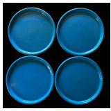 Vintage Round Blue Plastic Trays