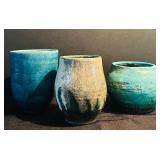 Set of 3 Artisan Pottery Vessels by Mary Anderson