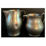 Two Vintage Pewter Pitchers