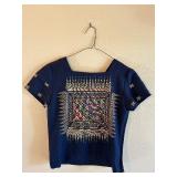 Gorgeous Vintage Embroidered Short Sleeve Shirt