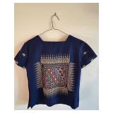 Gorgeous Vintage Embroidered Short Sleeve Shirt