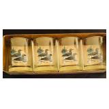 Set of 4 Jerry Raedeke Loon Drinking Glass Rock Tumblers / Whiskey Glasses