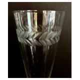 Set of 5 Vintage 8.5-Inch Etched Glass Champagne Flutes