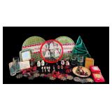 Holiday Tableware and Decor Collection Including Plates, Glasses, and Spreader Knives