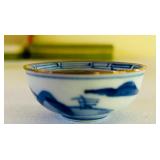 Set of 12 Vintage Japanese Sake Cups with Floral and Geometric Patterns