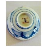 Set of 12 Vintage Japanese Sake Cups with Floral and Geometric Patterns