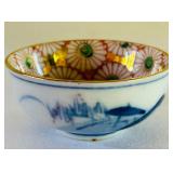 Set of 12 Vintage Japanese Sake Cups with Floral and Geometric Patterns