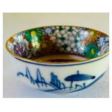 Set of 12 Vintage Japanese Sake Cups with Floral and Geometric Patterns