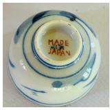 Set of 12 Vintage Japanese Sake Cups with Floral and Geometric Patterns