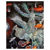 Decorative Wall Fan with Dragon and Phoenix Design