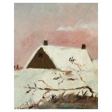 Framed Original Winter Landscape Painting on Board