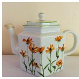 Tuscany Collection Floral Porcelain Teapot 6 Inch