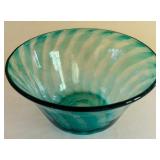 Artisan Crafted Signed Swirl Glass Bowl