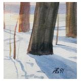 Framed Winter Landscape Artwork Signed
