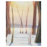 Framed Winter Landscape Artwork Signed