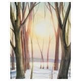 Framed Winter Landscape Artwork Signed