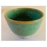 Set of 3 Artisan Glazed Pottery Pieces: Pitcher, Bowl, and Cup