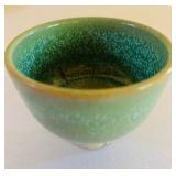 Set of 3 Artisan Glazed Pottery Pieces: Pitcher, Bowl, and Cup