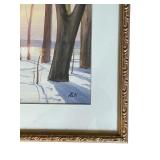 Framed Winter Landscape Artwork Signed