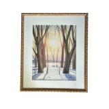 Framed Winter Landscape Artwork Signed