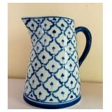 Pretty Blue and White Ceramic Pitchers