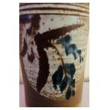 Pair of Handmade Stoneware Pottery Vases