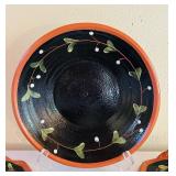 Pottery 3-Piece Set with 10 Inch Plate and Serving Trays