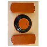 Pottery 3-Piece Set with 10 Inch Plate and Serving Trays