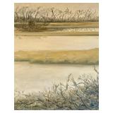 Framed Landscape Painting Signed Mathiesen