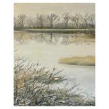 Framed Landscape Painting Signed Mathiesen