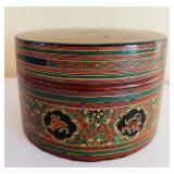 Set of 3 Hand-Painted Decorative Wooden Stacking  Lidded Boxes