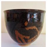 Handmade Studio Pottery Bowl Brown Glaze