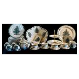 Large Christmas Tree Pattern Dinnerware Collection with Serving Pieces