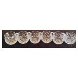 Vintage Czech Crystal Punch Bowl and 6 Glasses
