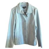 Talbots Blue and White Striped Light Jacket Size Medium