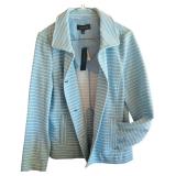 Talbots Blue and White Striped Light Jacket Size Medium