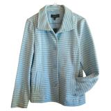 Talbots Blue and White Striped Light Jacket Size Medium