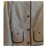 Talbots Black and White Striped Sweater Jacket Size 10