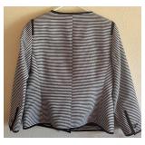 Talbots Black and White Striped Sweater Jacket Size 10
