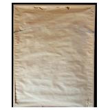 Framed Vintage Embroidered Sampler with Floral Basket