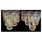 Set of 10 Spode Christmas Glasses Tall and Short Holiday Tumblers