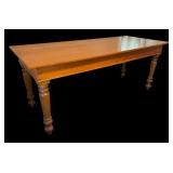 Vintage Wooden Table with Turned Legs