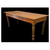 Vintage Wooden Table with Turned Legs