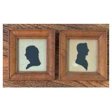 Set of 4 Vintage Framed Silhouette Portrait Prints