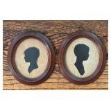 Set of 4 Vintage Framed Silhouette Portrait Prints