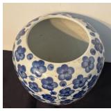 Blue and White Porcelain Vase with Floral Design