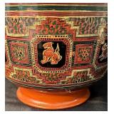 Burmese Lacquerware Yun Bowl with Animal Motif